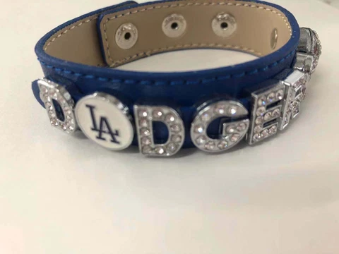 Los Angeles Dodgers rhinestone baseball bracelet/ world series/ MLB fans jewelry Cover