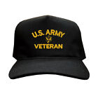 100% Cotton Black 5 Panel Cap Hat U.S. ARMY VETERAN