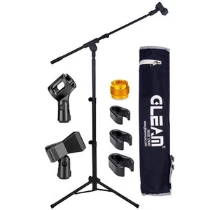 Microphone Tripod Stand with Mic Clips for Singing Wedding Stage Mic Mount - Picture 1 of 7