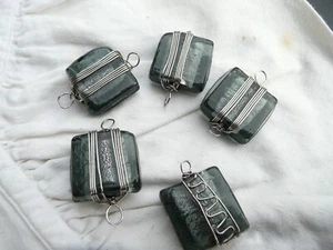 5 Vintage Glasperlen Farbe Rauchgrau - Bild 1 von 6