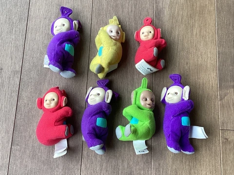 Vintage TELETUBBIES LOT Mini Plush Toys Keychains McDonald’s MCD Happy Meals Mix Cover