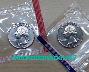 1989-D & P Washington Quarter BU Set - Bild 1 von 3