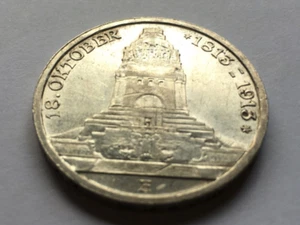 3 Mark Sachsen 1913 E Völkerschlacht Leipzig J 140 Deutsches Reich Kaiserreich - Bild 1 von 23