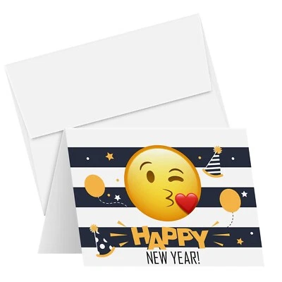 DYNAMICO 2026 Have A Happy New Year Greeting Cards, Holiday Mask Love, A2 Size, 25 Qty