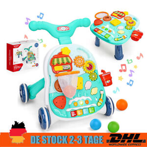 2in1 Lauflernhilfe Faltbar Baby Lauflernhilfe Lauflernwagen Spielboard mit Musik