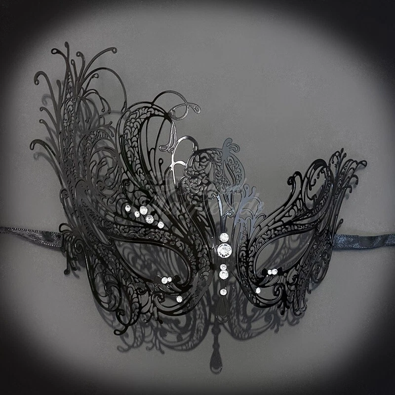 Máscara de Mascarada para Mujer | Elegante Máscara de Mascarada de Cisne NEGRA Foto 1 de 1