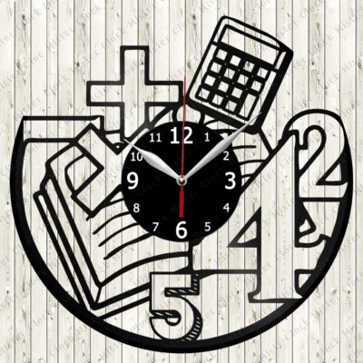 Math Themes Vinyl Record Wall Clock Decor Handmade 7151 - Image 1 of 4