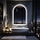 Arched Led Bathroom Mirror Anti-fog Backlit Smart Mirror W Temperature Date Time