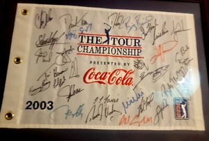 2003 Tour Championship Full Field Signed Flag w/ Tiger Woods, President Bush JSA - Picture 1 of 4