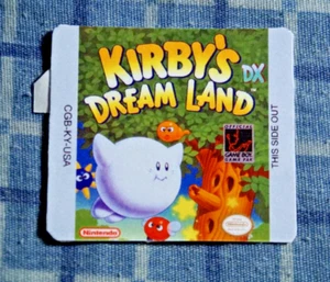 Game Boy Cartridge Label Kirby's Dream Land DX Sticker Custom Color Hack Gameboy - Zdjęcie 1 z 2