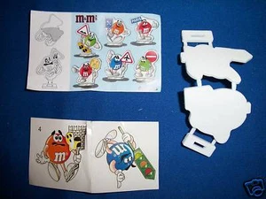 M&M 2 ROAD SIGNS Sticker Figures GHOST CASTLE STOP SIGN #4 Pocket Surprise M&M's - Picture 1 of 2