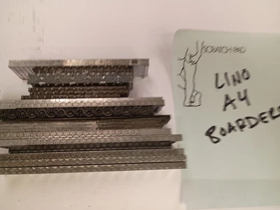 Vintage Linotype Letterpress Type Decorative Borders Flourishes   (Lino A4) - Image 1 of 4