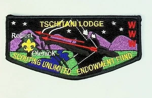 Tschitani Lodge 10 Connecticut Rivers CT Robert Olenick Flap BLK Bdr (CB152) - Picture 1 of 2
