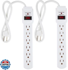Amazon Basics Surge Protector Power Strip, 6-Outlet with 200J Protection, 2ft - Picture 1 of 5