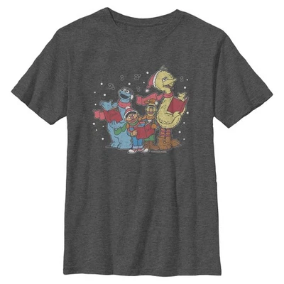 Camiseta de niño Sesame Street Friends cantando villancicos de Navidad Foto 1 de 4