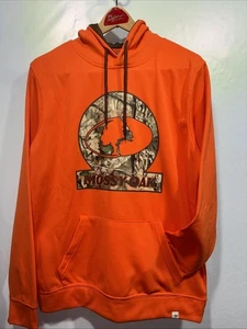 Mossy Oak Hoodie Mens Medium Orange Pullover Graphic Sweatshirt Long Sleeve P15 - Picture 1 of 8