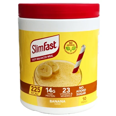 Slimfast Banana Shake Powder 365g-Tasty Balanced Diet - Image 1 of 4