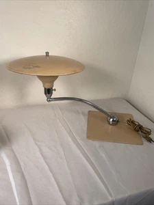 ART DECO FLYING SAUCER DESK OR TABLE LAMP 1950s/1960s WORKS COMPLETE TAN - Picture 1 of 13