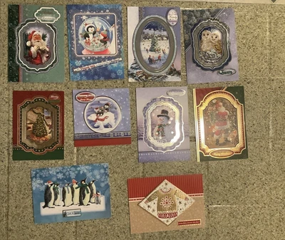 Set Of 10 Blank Christmas Cards With Envelopes, Handmade Assorted Sizes, New. - Image 1 of 4