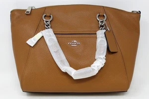 Coach Polished Pebbeled Leather SV/Light Saddle Chain Prairie 59501 - Picture 1 of 4