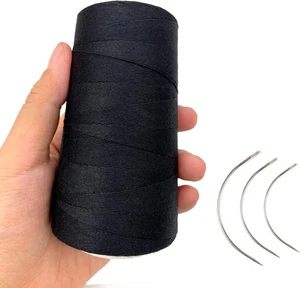 Filo Spessore per Cucire Capelli, Nero Filo per Tessitura Filo di Poliestere per Fare W - Foto 1 di 3