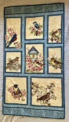 BIRDS OF A FEATHER Finished Quilt Machine Quilted Wall Hanging Spring 22 x 40 in - Image 1 of 4