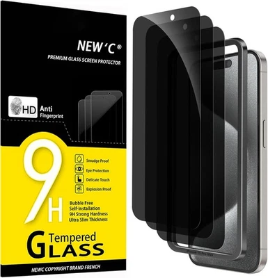 NEW'C 3 Pack Privacy for iPhone 15 Pro Max 15 6.7 inches, Black  - Image 1 of 4