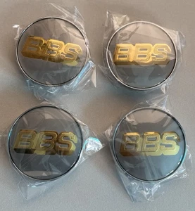 4 X BBS Wheel Centre Cap Alloy Hub Center Caps 68mm Silver / Gold NEW SEALED - Picture 1 of 5