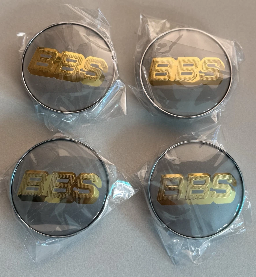 4 X BBS Wheel Centre Cap Alloy Hub Center Caps 68mm Silver / Gold NEW SEALED - Image 1 of 4