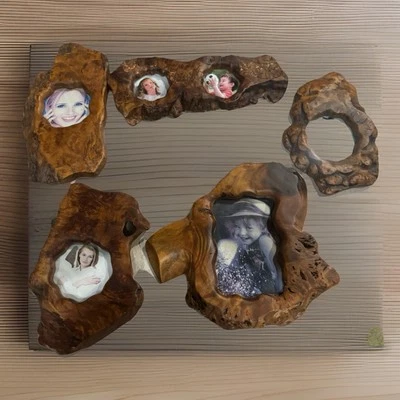 Live Edge Wood Rustic Photo Frame Lot  - Image 1 of 4