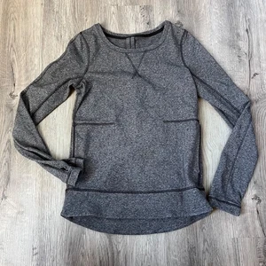 Sudadera Lululemon Exhalation Pullover II Jaspeada Negra Gris Talla 2 - Imagen 1 de 8