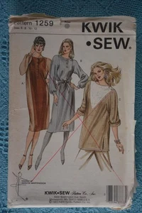 Kwik Sew #1259 Misses Stylish DRESS-TUNIC PATTERN Size 6-12. Woven Fabrics Uncut - Bild 1 von 1