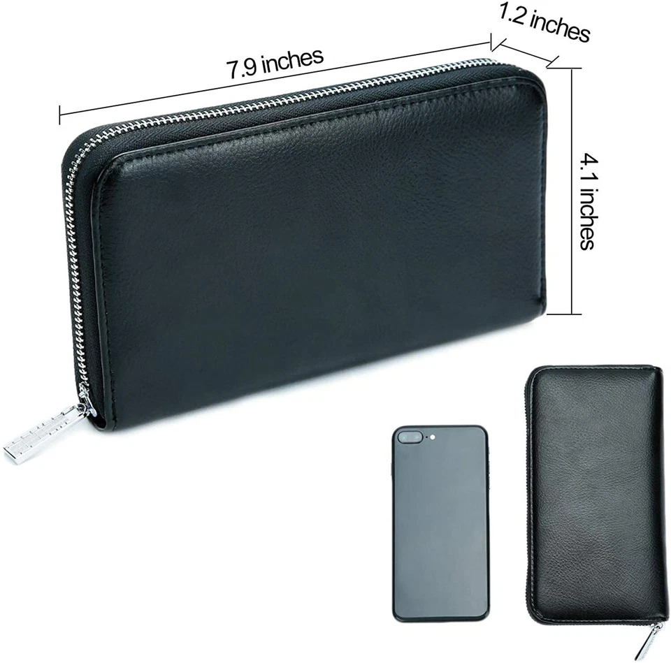 Fashion Long credit card holder, 36 slot zipper, leather wallet, RFID shielding - Image 1 of 4