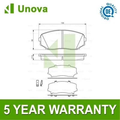 Brake Pads Set Front Unova Fits Mitsubishi L 200 2014-2024 Mazda CX-7 2007-2013 - Image 1 of 4