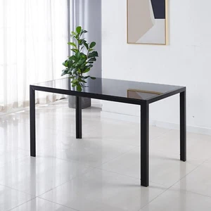 5 Pcs Dining Set Glass Top Table & 4 Faux Leather Chair for Kitchen Dining Room - Picture 1 of 33