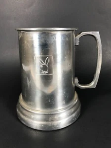 Playboy Krug Bierkrug Becher Aluminium poliert silber klarer Boden - Bild 1 von 7