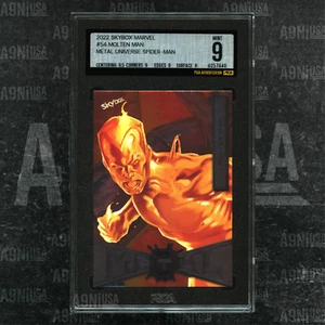 2022 Skybox MARVEL Metal Universe Spider-Man #54 MOLTEN MAN Graded PSGA 9 Mint - Picture 1 of 3