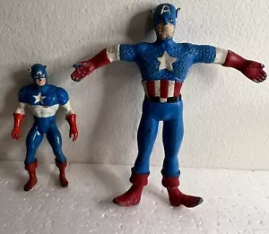 Vintage Marvel Secret Wars CAPTAIN AMERICA LotMattel 1984 BendEm JustToys 1989 n - Picture 1 of 17