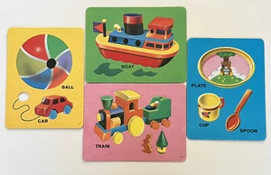 Vintage Children’s Puzzles Cardboard Simple Shapes For Toddlers - Picture 1 of 7
