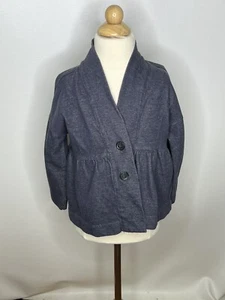 Tea Collection Girls Blue Chambray Swing Jacket Thicker Cotton Sz 7 Shawl NWT - Picture 1 of 3