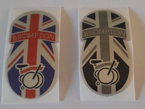 SE ADAPTA A BROMPTON CABEZA BICICLETA INSIGNIA PEGATINA EFECTO ALUMINIO RÉPLICA Union Jack - Imagen 1 de 1