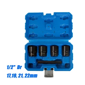 5 Pcs Twist Socket Set Lug Nut Remover Extractor Metric Bolt & Extractor 17~22mm - Picture 1 of 8