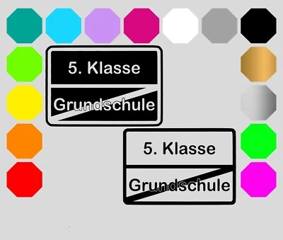 Bügelbild Flex Folie dunkle u. helle Stoffe Abschluss Grundschule Schule Schild - Bild 1 von 2