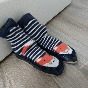 JOJO Blue Fox Slipper Socks Age 2 Yo 4 Years Shoe Size 5 To 7 - Picture 1 of 3