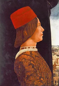 Oil painting beautiful ercole de roberti - portrait of giovanni ii bentivoglio - Picture 1 of 1
