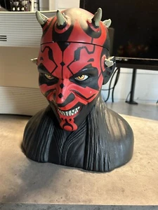 1999 Star Wars Applause Darth Maul Head Cookie Sweet Candy Jar Container Bust - Picture 1 of 6