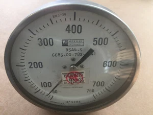 Weksler B5A4-S Thermomeler NSN: 6685-00-782-5241 5" Durchmesser 50-750⁰F STOSSFEST - Bild 1 von 4