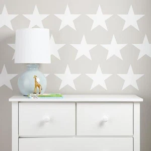 WHITE STARS Wall Stickers Kit Art decal graphic nursery cute two sizes options - Picture 1 of 1