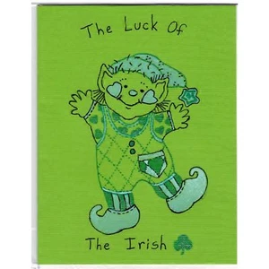 Dancing Leprechaun - C - Handmade Good Greeting Supply Card CLEARANCE - Picture 1 of 4