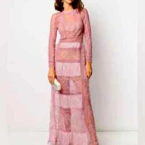 Selbstporträt Maxikleid errötet feiner Spitzenborte - Bild 1 von 11